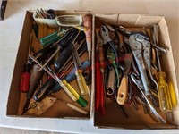 2 Flats of Tools, Wrenches, Screwdrivers, Pliers