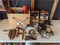 Large Lot of Tools, Circular Saw, Drills, Clamp, H