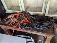 Lot of Extension Cords & Work Light