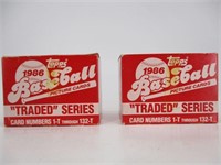(2) 1986 Topps Traded Baseball Sets