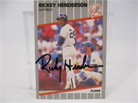 Rickey Henderson Autographed Card