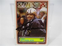Ken Stabler Autographed Football Card