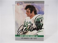 Joe Namath Autographed Football Card