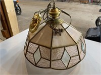 Stained glass hanging light fixture