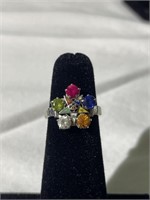Multi Color Stone Eastern Star Ring