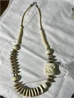 Vintage Carved Bone Necklace