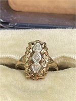 14K Yellow Gold Dinner Style Ring