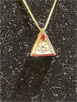 14K Yellow Gold, Diamond & CZ Pendant Necklace