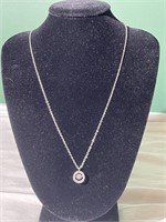 14K White Gold Diamond Shimmer Pendant Necklace