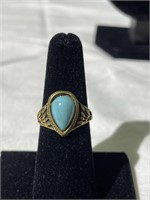 Vintage 10K Gold Torquoise Ring