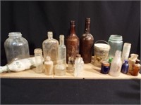 Old Glass Jars, Bottles (20+)
