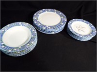 Oneida, Mosaic Shells Plates, Bowls (12)