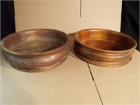 Wood Bowls, likely Offering Plates (2)