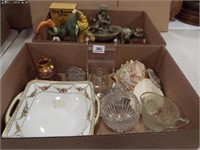 Figurines, Dishes, Bottles - 2 boxes