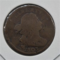 1803 U.S. Draped Bust Half Cent Coin