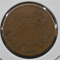 1865 U.S. Civil War Issue Two Cent Coin
