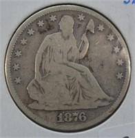 1876-P Seated Liberty Silver Half Dollar