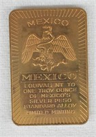 Mexico Brass Bullion Silver Equivalent Bar