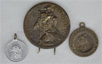 Vintage Religious Pins; St Christopher, Mary & Jes