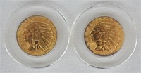 U.S. $5 Indian Gold Replica 24 K Gold CLAD;2 pcs.