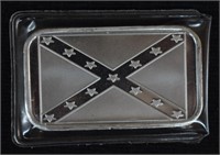 .999 One Ounce Confederate Flag Silver Bullion Bar