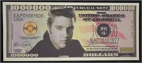 Crisp Uncirculated Elvis Presely 1 Million Dollar