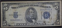1934 D US $5 Silver Certificate