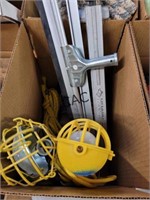 Box Lot of Commercial Lights, Squeegee, etc.