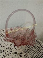 Pink glass handle basket