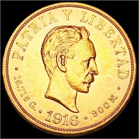 1916 Cuban Gold 10 Pesos UNCIRCULATED