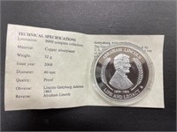 Gettysburg Address Coin Silver Over Copper