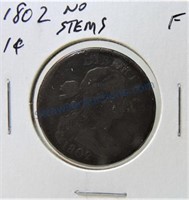 1802 large cent, F