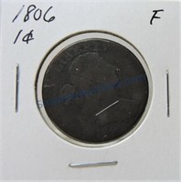 1806 large cent, F