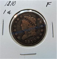 1810 large cent, F