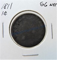 1811 large cent, G6 net