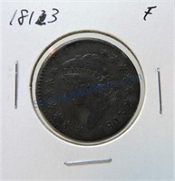 1813 large cent, F