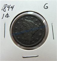 1844 large cent, G