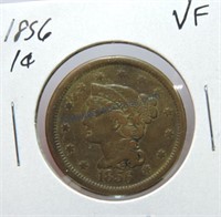 1856 large cent, VF