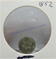 1852 Three cent silver