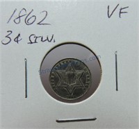 1862 Three cent silver, VF