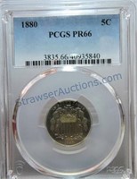 1880 Shield nickel, PCGS PR66