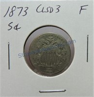 1873 Shield nickel, closed 3, F