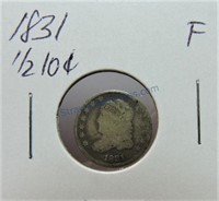 1831 Bust half dime, F