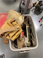 Tote of miscellaneous tool items