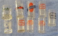 Lot of 9 assorted labels drink glasses