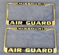 (2) Missouri Air Guard License Plate Frames