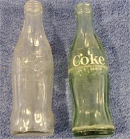 (2) Glass Coke Bottles