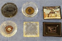 Lot of 6 - (4) ashtrays, (2) trinket trays