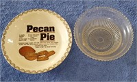(1) Pie plate and (1) decorative Bowl
