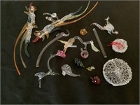 Assorted broken blown glass pieces